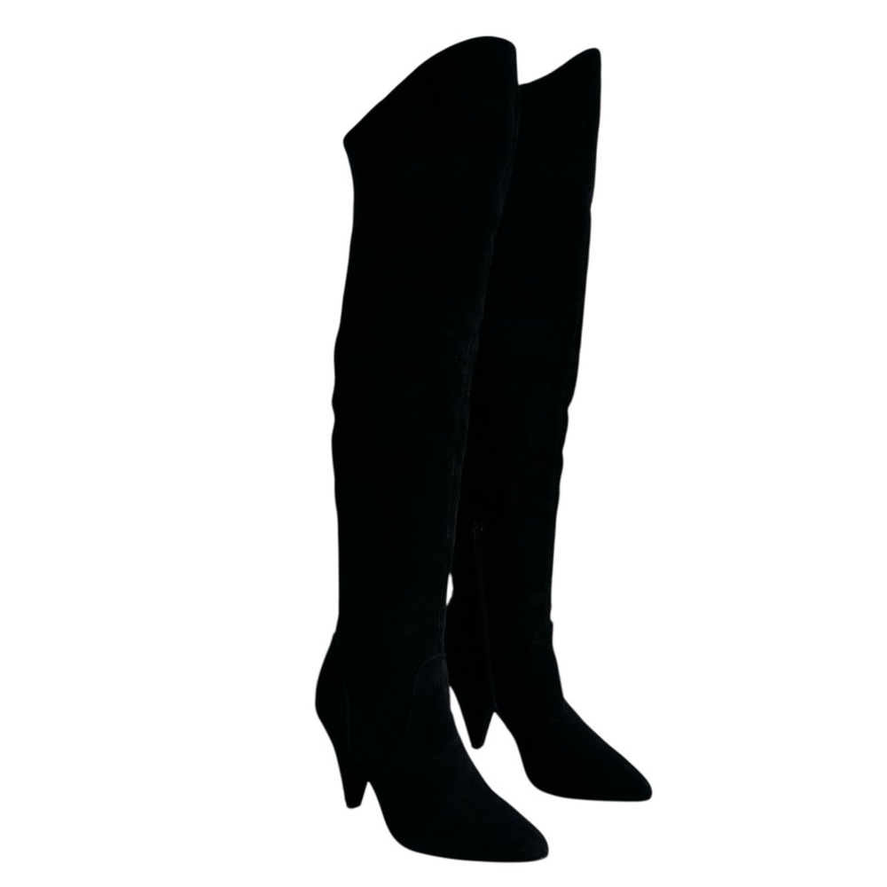 Kurt Geiger London Women's Over The Knee Suede Boots Heels Black Size 38.5 US 8